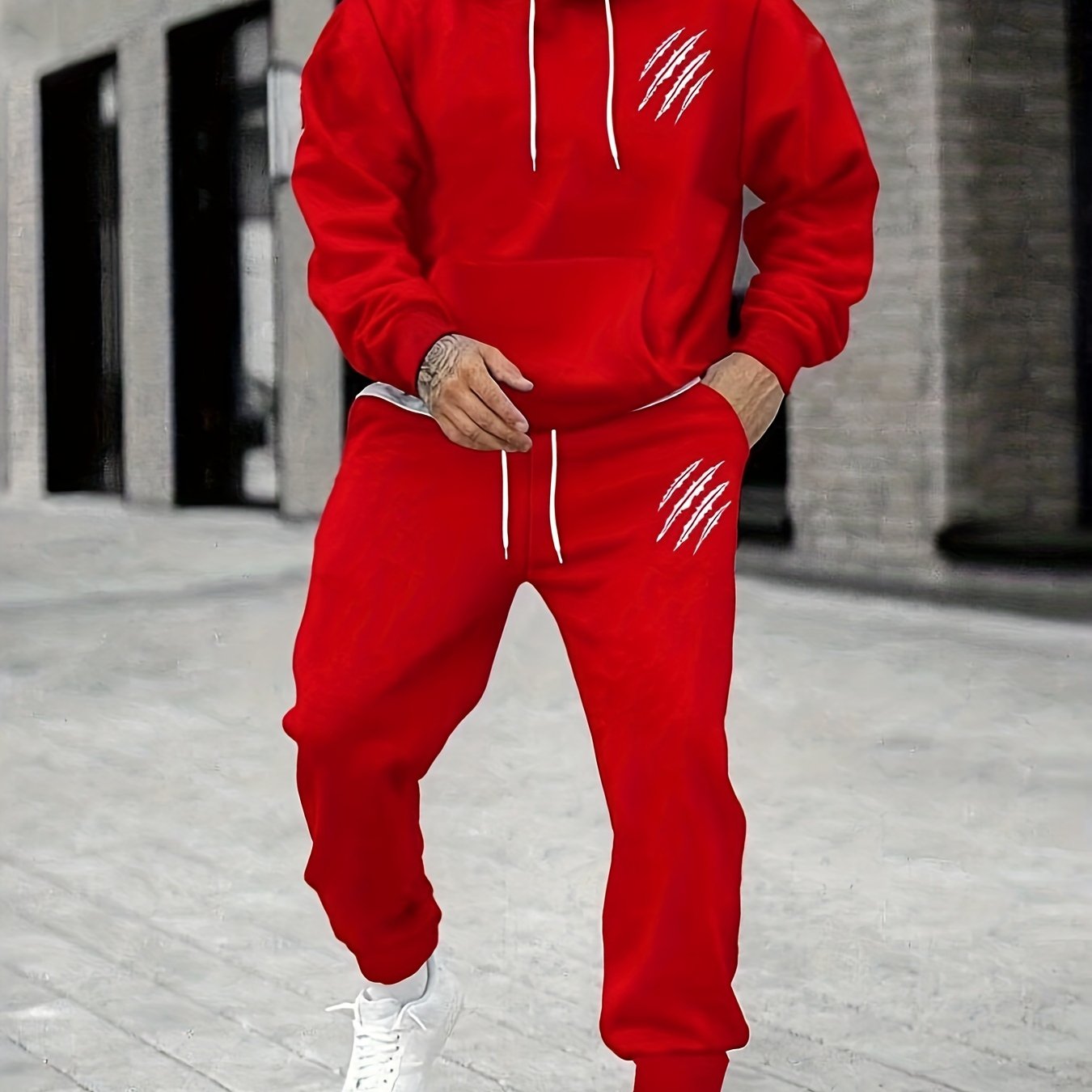 Տղամարդու տպագիր վերնաշապիկ և գոտիով մարզաշապիկ՝ երկկտոր հավաքածու