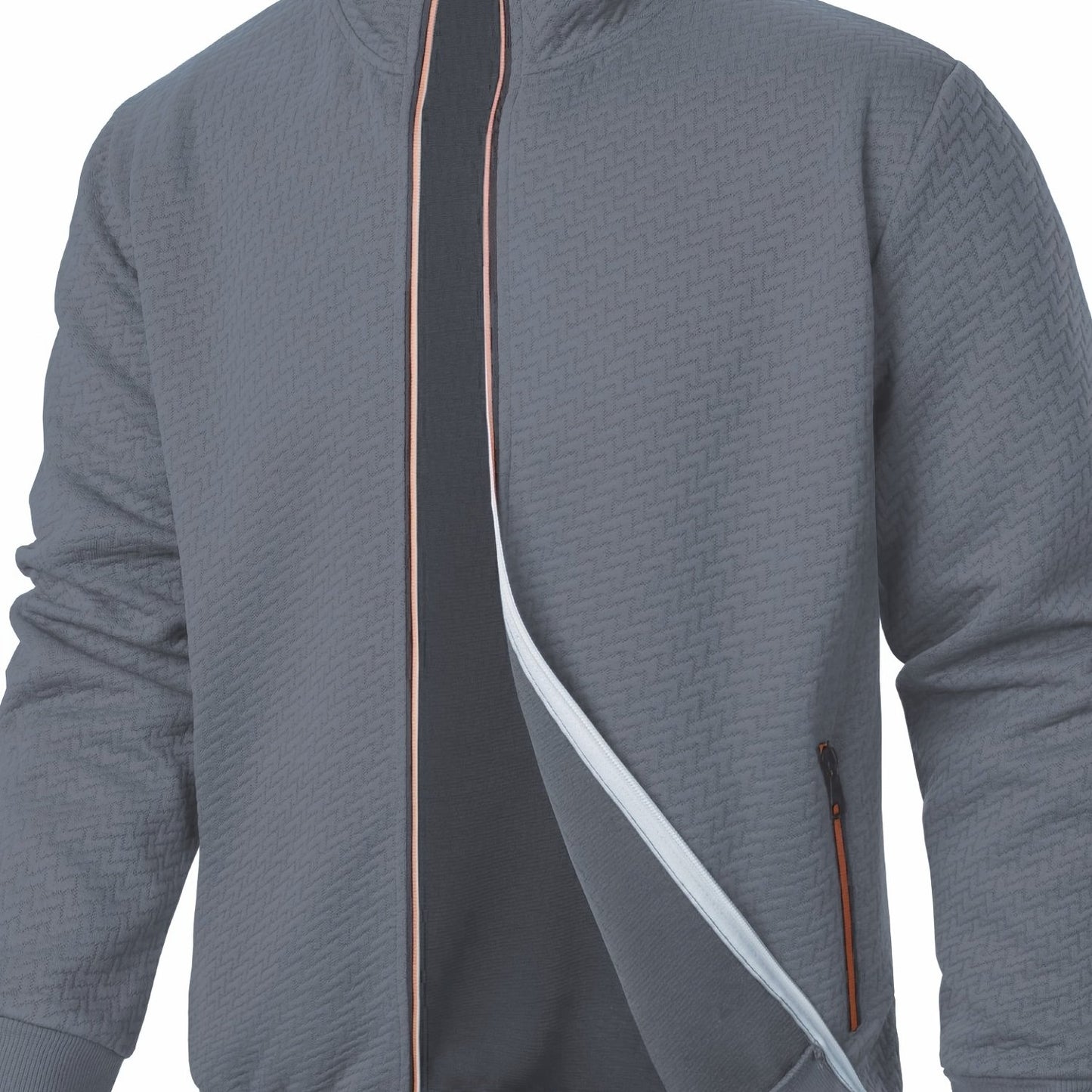 Տղամարդու առօրյա կայծակաճարմանդով ժակարդե բաճկոն, նորաձև, կանգնած օձիքով վերարկու՝ գարնանային, աշնանային և ձմեռային համար, վերնաշապիկ՝ վերնաշապիկով