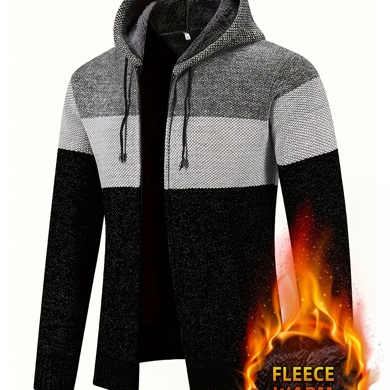 Տղամարդկանց Բլիթ աստառով գլխարկով սվիտեր | 100% պոլիեսթեր տրիկոտաժ | Հասուն ոճ | Գծավոր նախշ | Երկարաթև | Regular Fit Hoodie միջին ձգվող գործվածքով | Առօրյա աշուն և ձմեռային վերնազգեստ