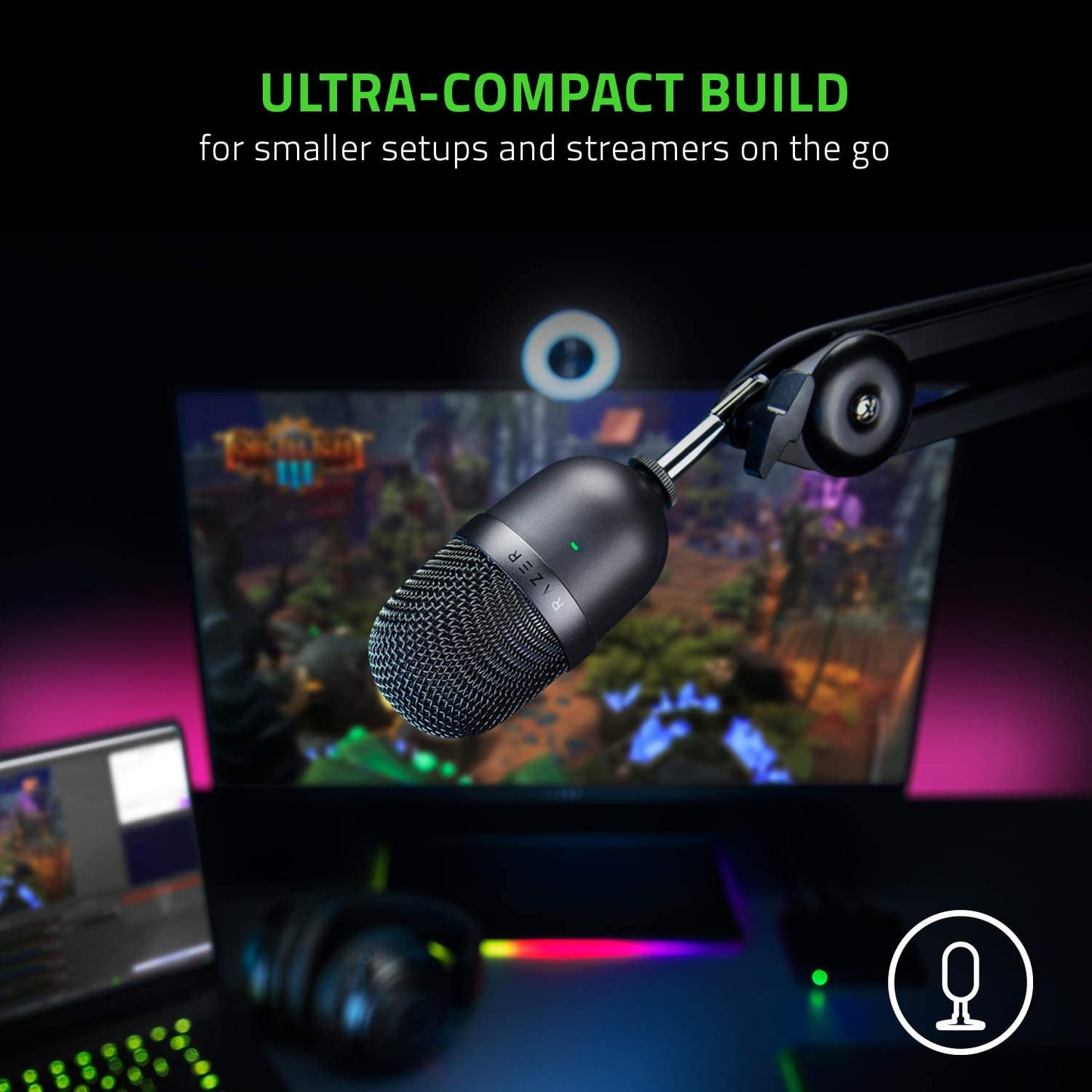 Razer Kiyo Full HD 1080P 30 FPS / 720P 60 FPS Webcam + Seiren Mini USB Microphone: Streaming Bundle