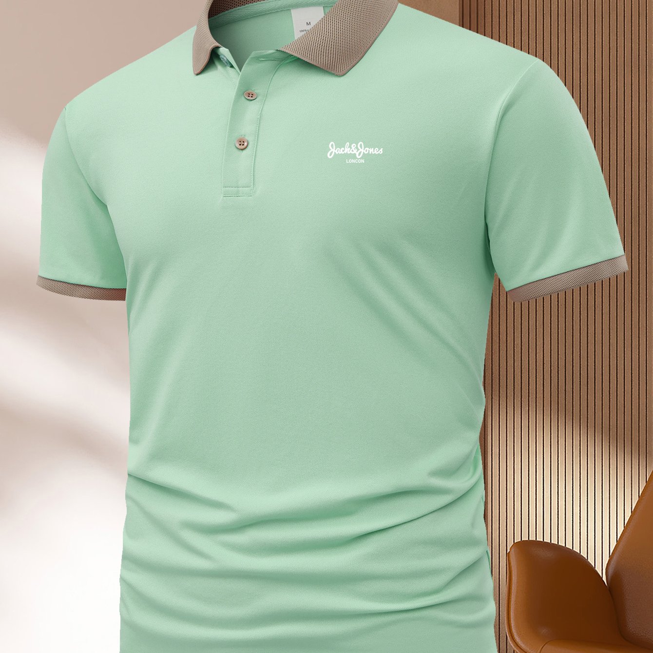 Տղամարդկանց սովորական գոլֆի վերնաշապիկ, 100% պոլիեսթեր տրիկոտաժե գործվածք, երկրաչափական նախշով, կոճակով օձիք, սովորական պիտույք, ամառային կարճ թև վերնաշապիկ՝ մուգ կապույտ, բաց կանաչ, խակի, սև