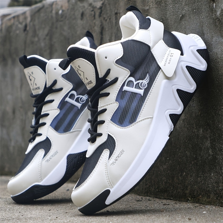 Breathable Men's Running Shoes with Anti-Slip EVA Sole, Lightweight Low-Top Sneakers for Casual Wear and Light Exercise, White with Orange Accents, Comfortable Fabric Upper and Durable PVC Insole, Versatile Sneakers Stylish