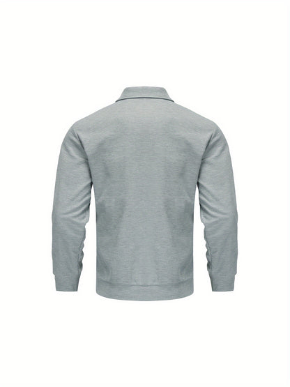 1 հատ տղամարդու ամենօրյա պոլիեսթերային կայծակաճարմանդով բաճկոն՝ օձիքով, միագույն, թեթևակի ձգվող, հյուսված կտորից, սովորական չափսերով, առանց աստառի - Գարուն/աշուն վերնազգեստ