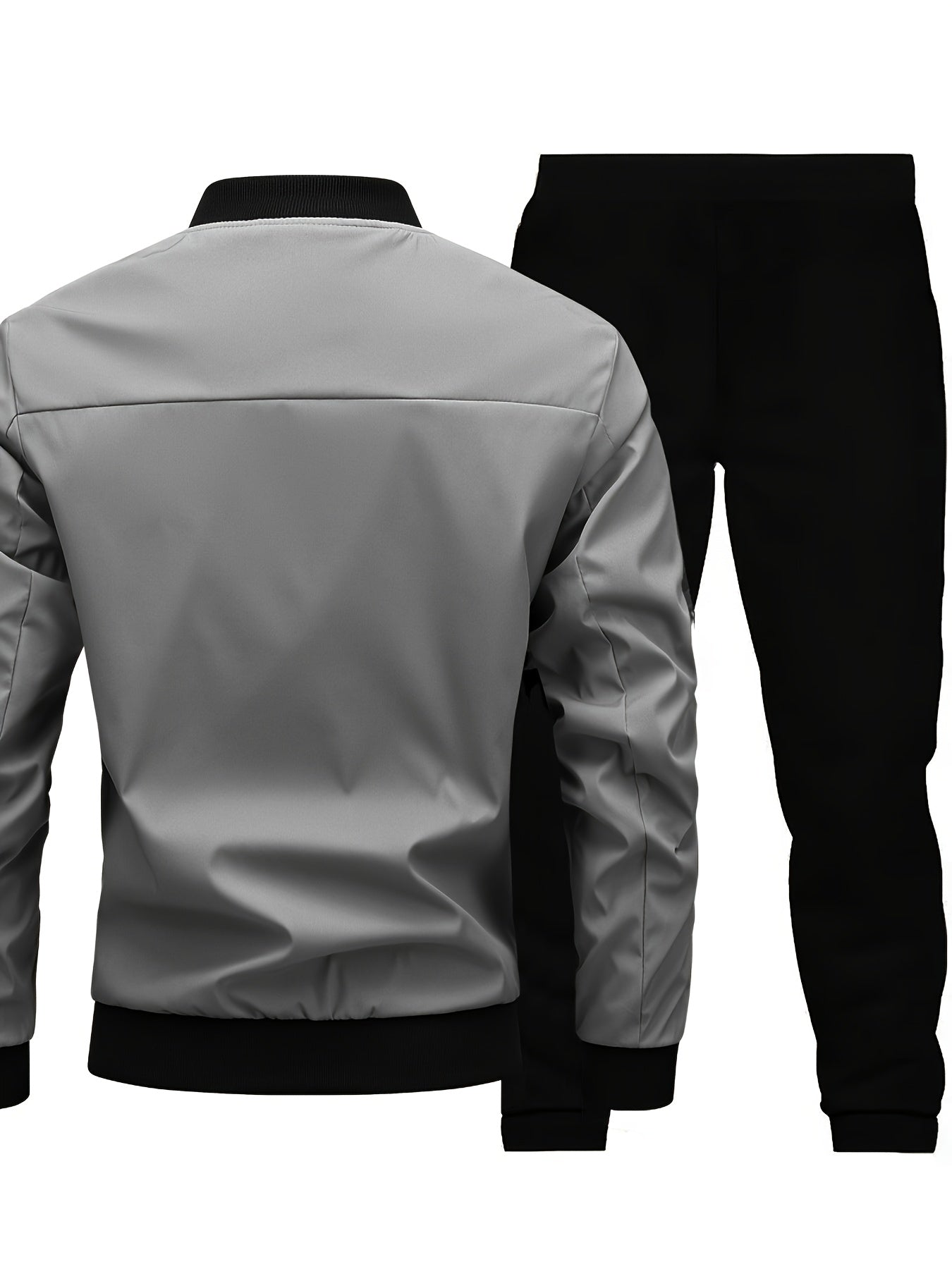 Տղամարդու առօրյա աշխատանքային բաճկոնի և տաբատի հավաքածու, միագույն, երկար թևքերով, սովորական չափսի, գրպաններով, գարնան/աշնան համար, առօրյա հագուստ, առօրյա հագուստ|Առօրյա ոճ|Միագույն բաճկոն