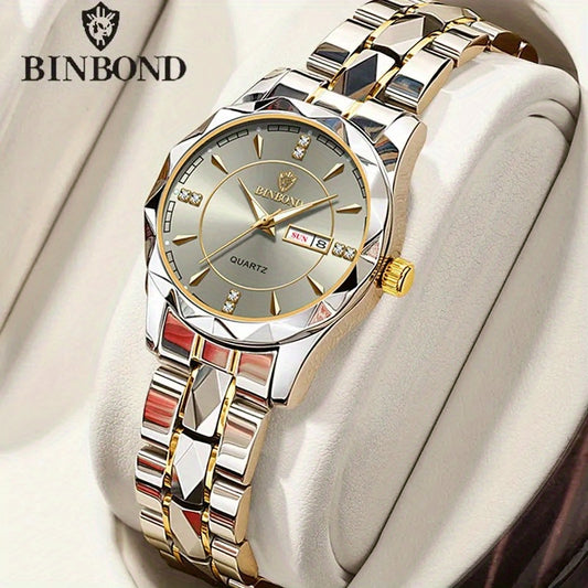 BINBOND Luxury Fashion Calendar Date Women's Quartz Watch