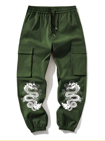 2 հատ տղամարդու ամենօրյա մեծ գրպաններով կոմբինեզոն՝ առաձգական գոտկատեղով, լարով և տպագիր ծաղիկներով տաբատ՝ գարնանային և աշնանային սեզոնի համար, աշնանային, գարնանային սեզոնի համար