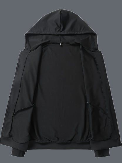 Դասական տղամարդու մարզական 2 հատանոց մարզահագուստի հավաքածու՝ լիարժեք կայծակաճարմանդով, երկար թևքերով վերնաշապիկով և վազքի տաբատով, մարզասրահի, մարզումների և վազքի համար