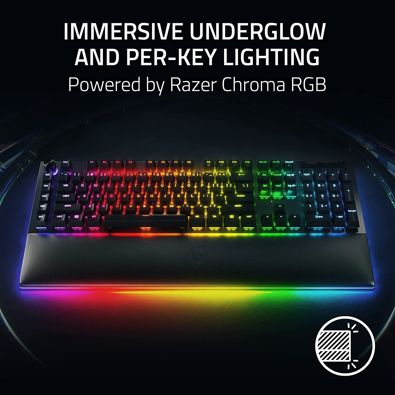 Razer Blackwidow V4 Pro Wired Mechanical Gaming Keyboard: Yellow Switches Linear & Silent - Doubleshot ABS Keycaps - Command Dial - Chroma RGB - Magnetic Wrist Rest - Snap Tap