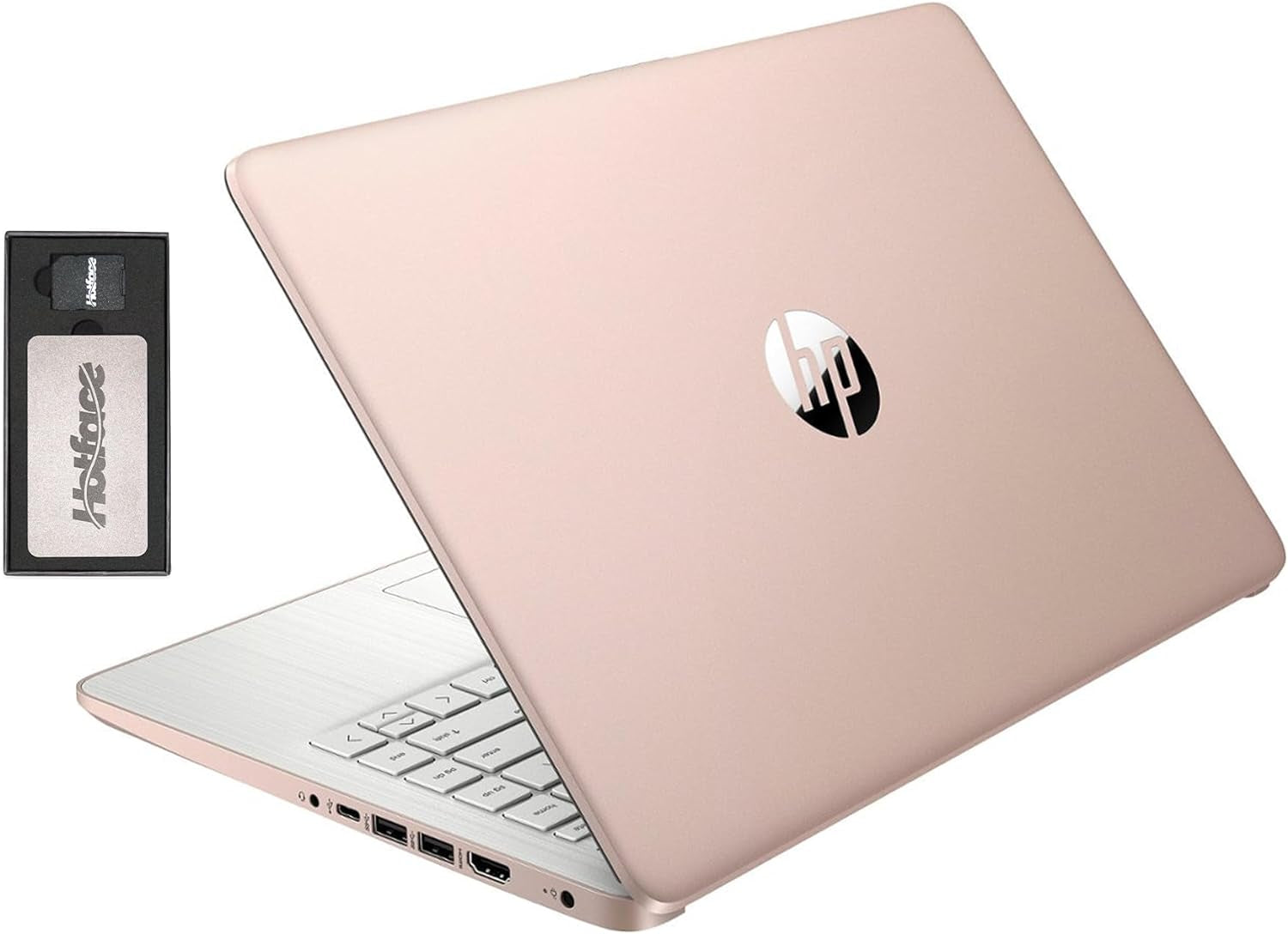 HP Stream 14" HD Brightview Laptop, Intel Celeron N4120 Processor, 4GB RAM, 64GB Storage, Intel HD Graphics, 720P Webcam, 1 Year Office 365, Pink, Win 11 S, 32GB Hotface USB Card