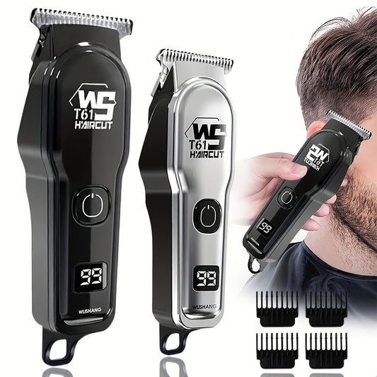 1 Men's Wireless Hair Clipper & Beard Trimmer with LCD Display, Professional USB Rechargeable Grooming Kit - Durble and Portatile for Father' Day/Birthday or Holiday Presents