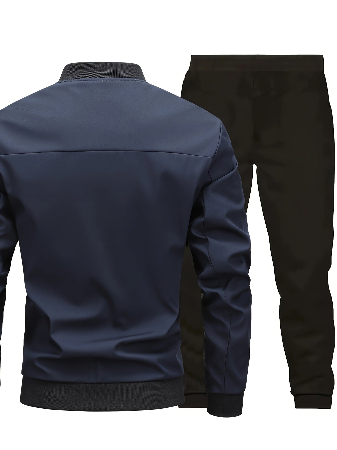 Տղամարդու առօրյա աշխատանքային բաճկոնի և տաբատի հավաքածու, միագույն, երկար թևքերով, սովորական չափսի, գրպաններով, գարնան/աշնան համար, առօրյա հագուստ, առօրյա հագուստ|Առօրյա ոճ|Միագույն բաճկոն