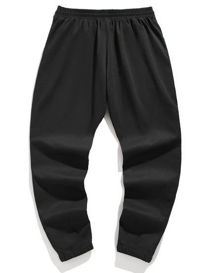 Տղամարդկանց պատահական պարաններով ջոջեր, 100% պոլիեսթեր չձգվող գործվածք, այբուբենի տպագրությամբ դետալներով սովորական տաբատ, 100% պոլիեսթեր, նորաձև աշխատանքային հագուստ