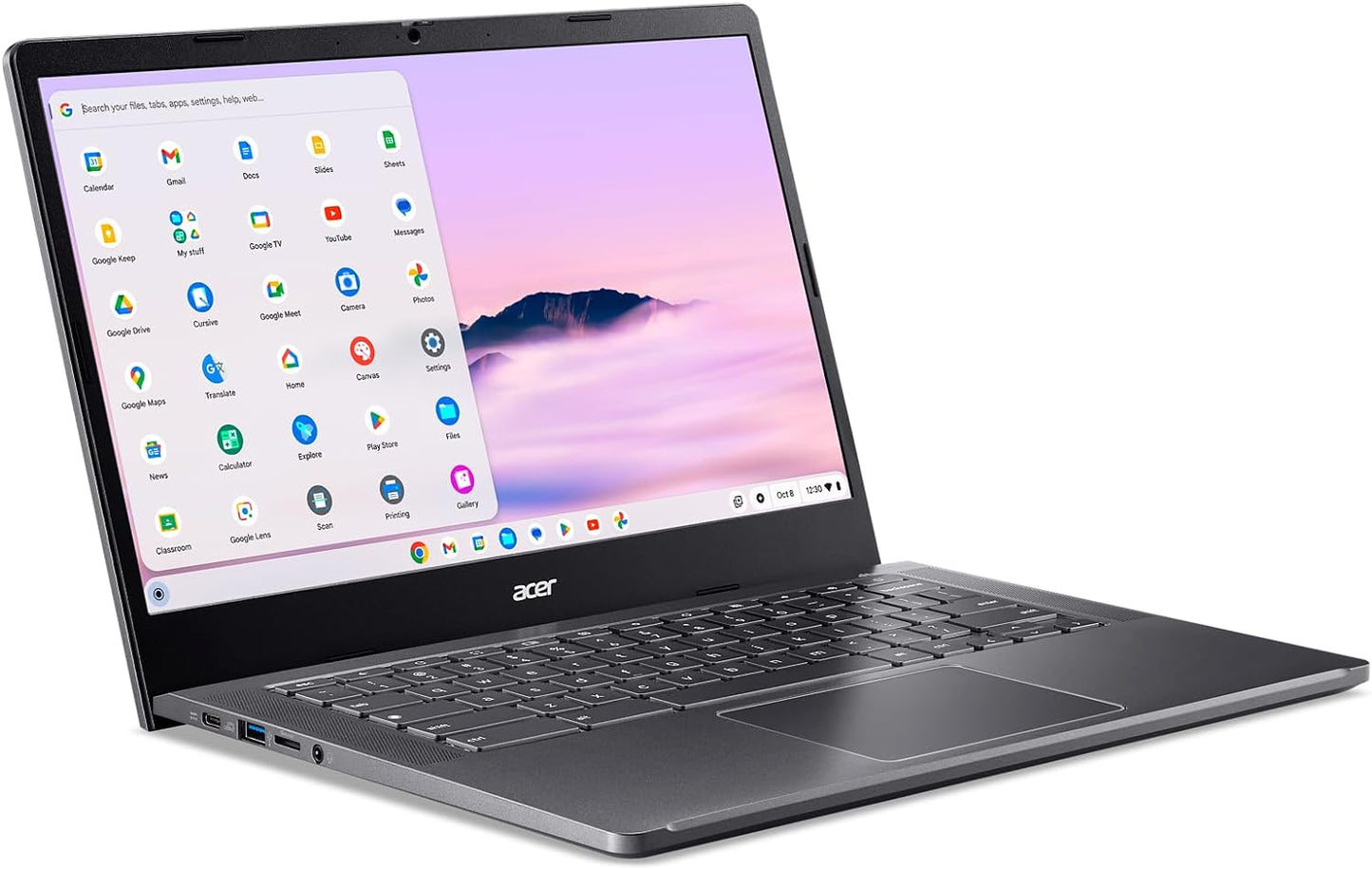 Acer Chromebook plus 514 Laptop with Google AI – 14" Full HD 1920 X 1080 IPS Touch Display | Intel Core I3-N305 | 8GB LPDDR5 | 128GB SSD | Wi-Fi 6E | FHD Camera | Chrome OS | CB514-4HT-375Z