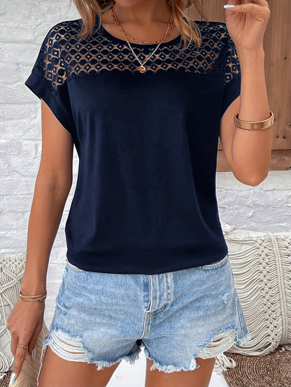 Արձակուրդային ոճի ժանյակավոր կարճ թևքով շապիկ՝ «Չղջիկի թև» ոճով