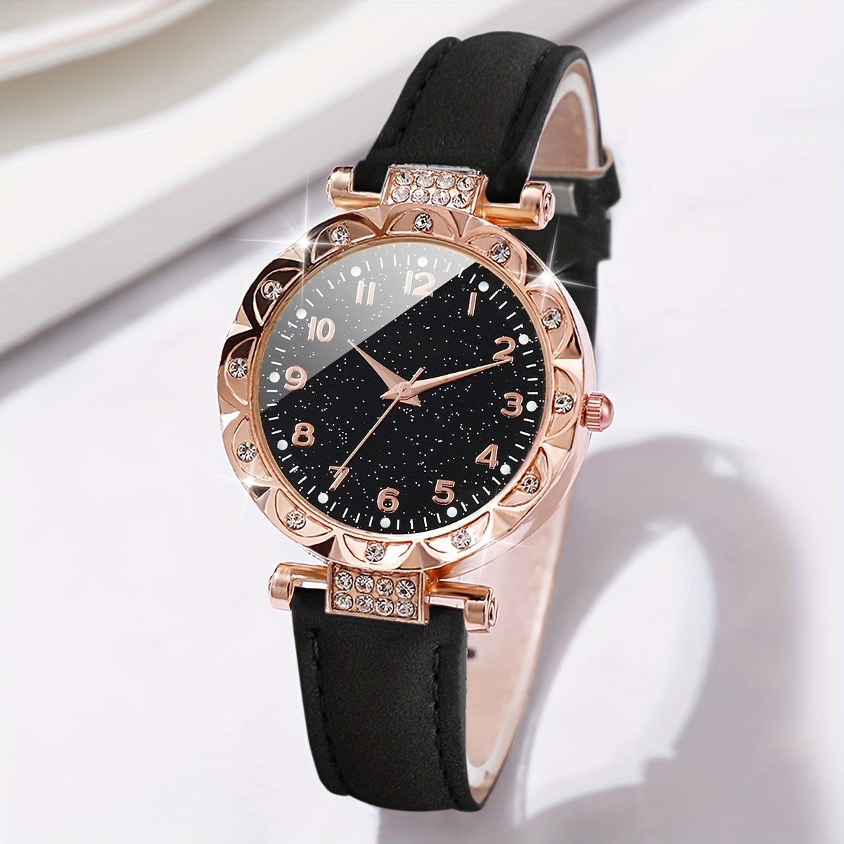 Women's Fashion Simple Digital Dial Quartz Watch + 2pcs/set Does Not Include Watch Box - Ayq