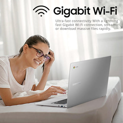 SAMSUNG Chromebook 4+ Laptop, 15.6" FHD LED Display, Intel Celeron N4000, 4GB RAM, 64GB Emmc, HD Webcam, Wi-Fi 5, Bluetooth, Chrome OS, Platinum Titan, 32GB USB Card