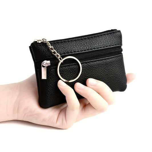 A Small Wallet with a Keychain That Holds Coins in a Mini Coin Purse. - Ayq
