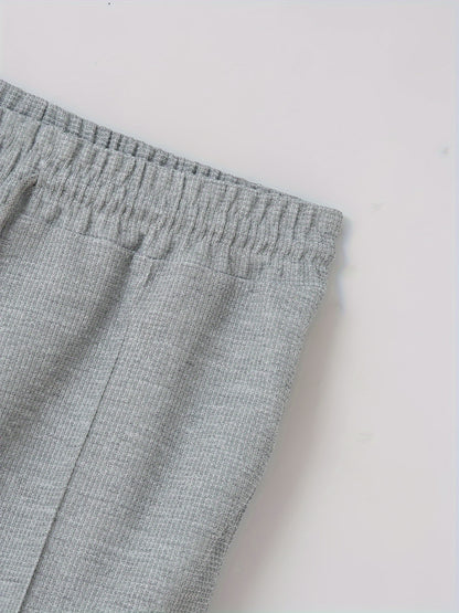 Բեյսբոլի օձիքով բաճկոնի և տաբատի հավաքածու՝ վաֆլի գործվածքից