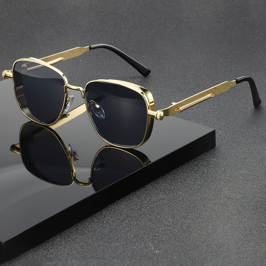 1 retro style, metallic texture, exquisite fashion glasses, unisex decorative dark sheet, suitable for parties and daily wear