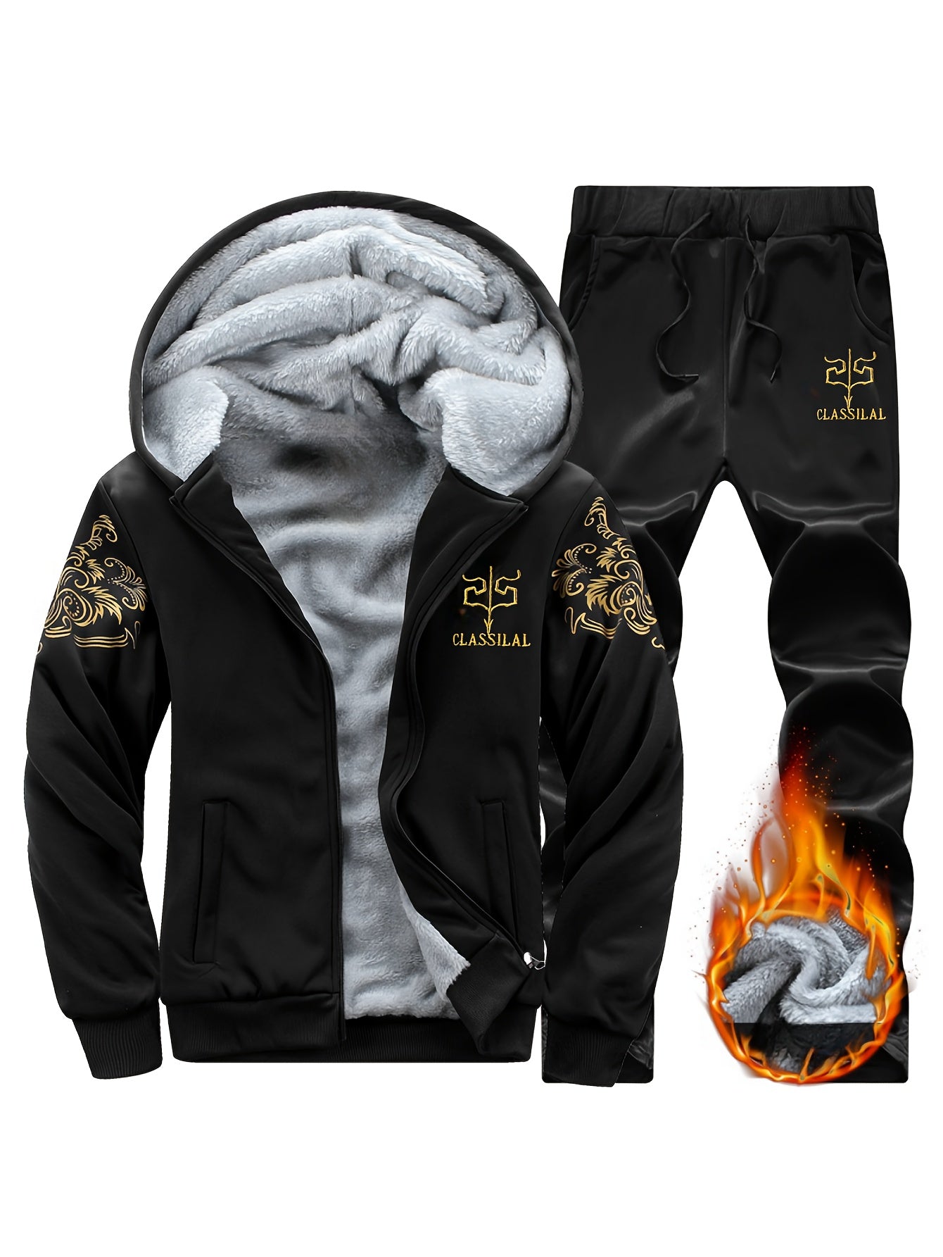 Աշնանային և ձմեռային տղամարդու սպորտային առօրյա կոստյում, տղամարդու թավշյա, հաստ գլխարկով սպորտային կարդիգան, մարզական կոստյում, տաք տնային հագուստ