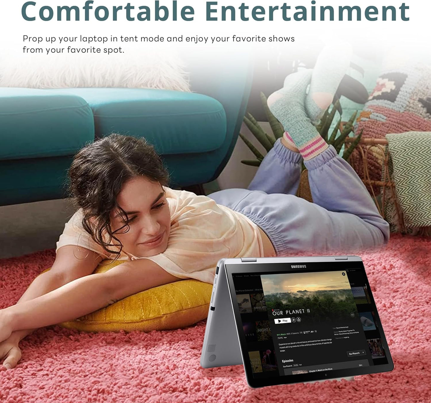 Samsung Chromebook plus V2 2-In-1 12.2" WUXGA LED Touchscreen Laptop, Intel Celeron 3965Y, 4GB RAM, 64GB Emmc, 2 Cameras, Stylus Pen, Island-Type KB, Wi-Fi 5, Chrome OS, Silver, 32GB USB Card