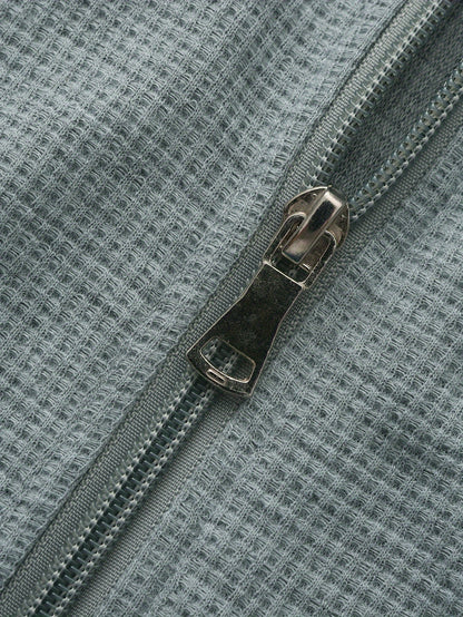 1 հատ տղամարդու ամենօրյա պոլիեսթերային կայծակաճարմանդով բաճկոն՝ օձիքով, միագույն, թեթևակի ձգվող, հյուսված կտորից, սովորական չափսերով, առանց աստառի - Գարուն/աշուն վերնազգեստ