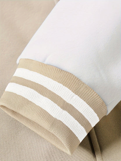 Սպորտային հագուստի անհրաժեշտ հավաքածու, տղամարդու առօրյա 69 հատանոց հավաքածու՝ գունային բլոկներով համալսարանական բաճկոն և A-69 նախշով մարզական տաբատ - պոլիեսթեր, բեյսբոլի օձիք, գրպաններ - իդեալական է աշուն/ձմեռ սեզոնի համար