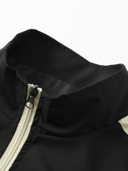 Տղամարդու սպորտային, առօրյա բաճկոնի և տաբատի հավաքածու, երկգույն միահյուսված տառային նախշերով, ոճային, բոլոր եղանակների համար նախատեսված, մարզիկների կողմից նախընտրելի TZ6062