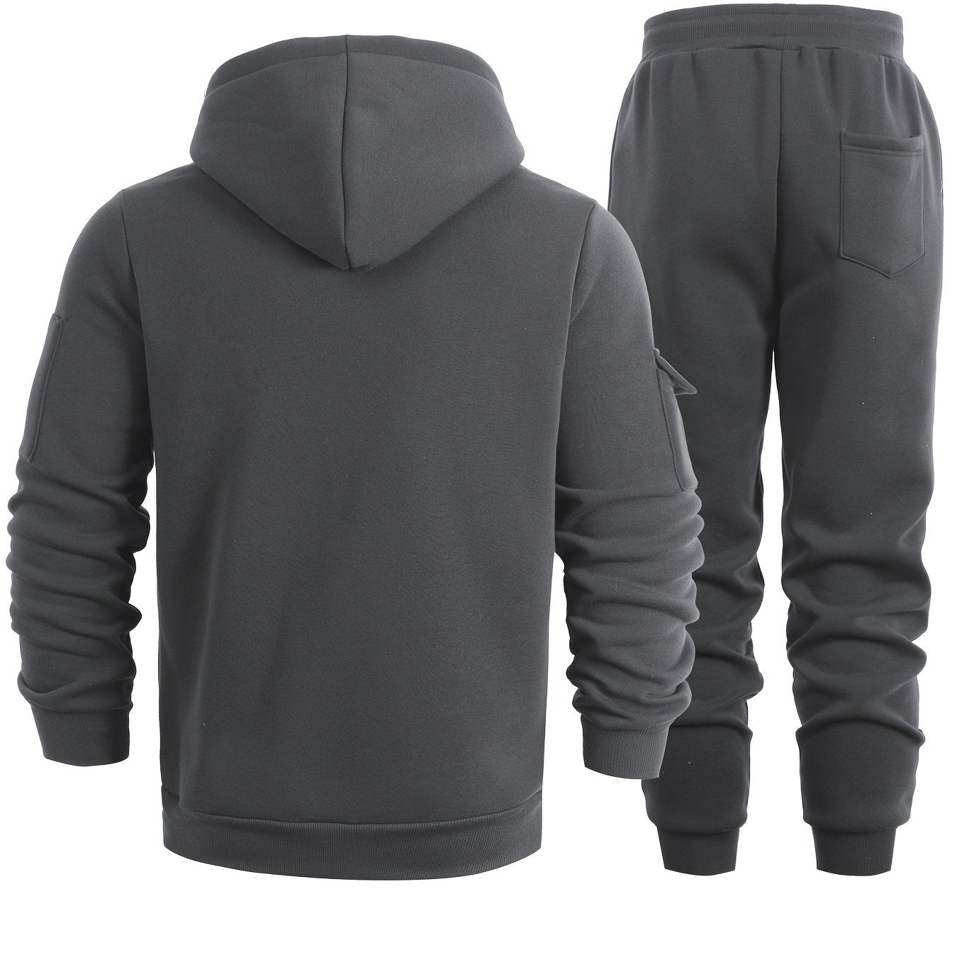 2 հատ տղամարդու միագույն երկարաթև սվիտեր և մարզաշապիկ գլխարկով, հարմար է գարնանային, աշնանային և ձմեռային սպորտաձևերի համար։