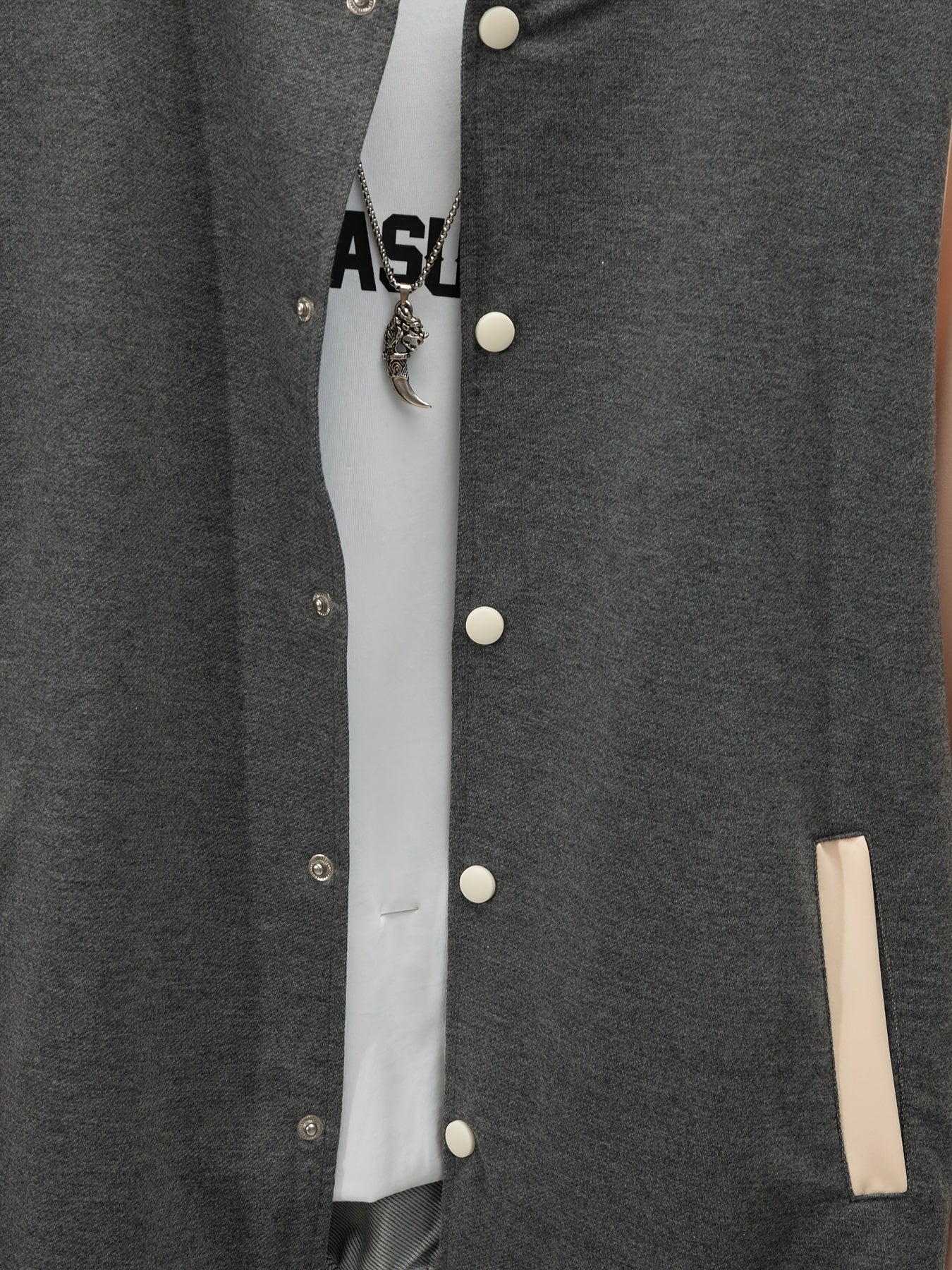 Տղամարդու ամենօրյա բեյսբոլի բաճկոնի և տաբատի հավաքածու - գունային բլոկ, պոլիեսթեր, կոճակներով և գոտու դետալներով՝ գարնանային/աշնանային համար