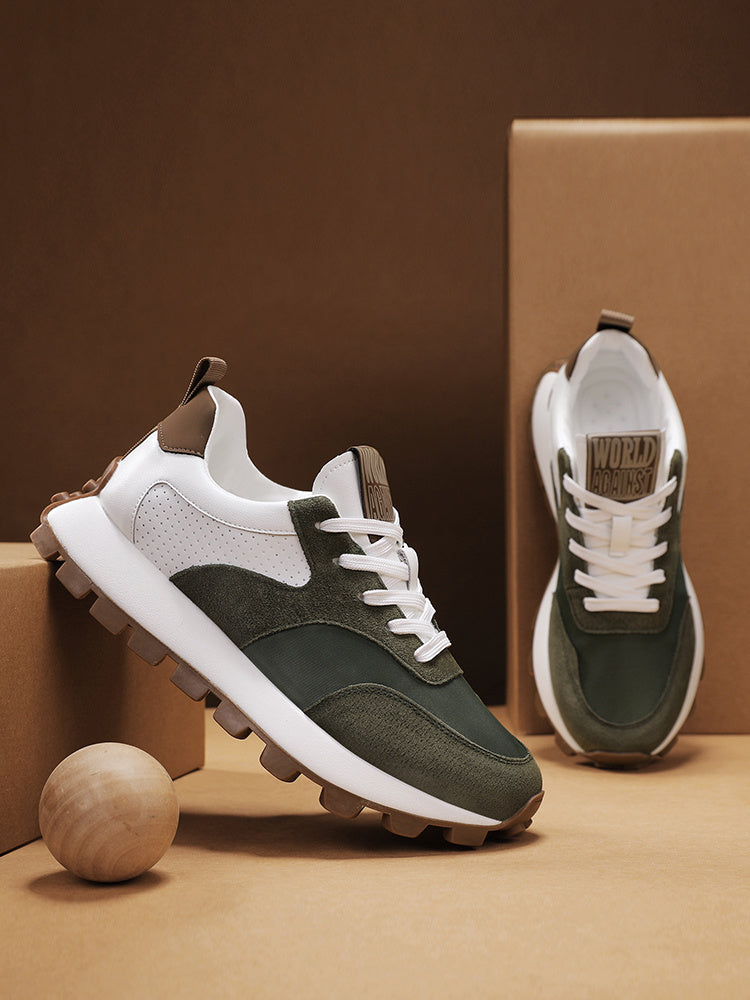 2025 թվականի գարնանային տղամարդկանց շնչող ցածրակրունկ սպորտային կոշիկներ - Հաստեցված, փափուկ ռետինե ներբան, տղամարդկանց նոր շնչող ցանցե հարթակով կոշիկներ՝ հասակը մեծացնող սպորտային կոշիկներով