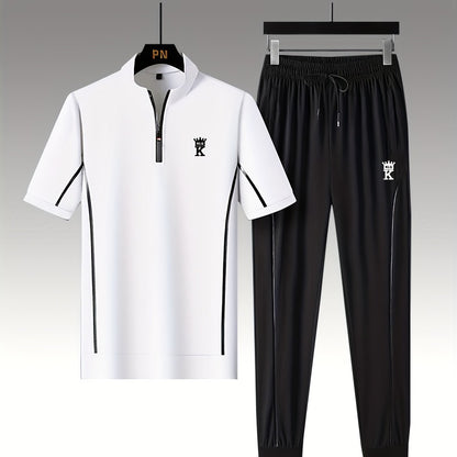 Տղամարդկանց ամառային առօրյա, կանգնող օձիքով, լարով ձգվող սպորտային հագուստի հավաքածու