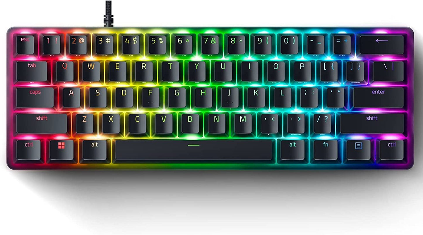 Razer Huntsman Mini (Red Switch) - Compact 60% Gaming Keyboard (Linear Optical Switches, Doubleshot PBT Keycaps, Removable USB-C Cable) QWERTY US Layout | Black