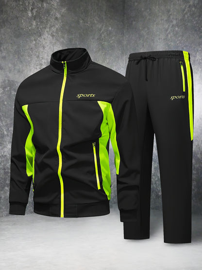 Տղամարդու առօրյա, պատչվորք սպորտային կոստյում՝ հարմարավետ և լավ կրելու համար, վերարկու և երկար տաբատ մարզահագուստ