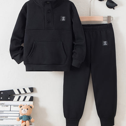 Տղաների հարմարավետ բրդյա աստառով վերնաշապիկի և սպորտային տաբատի հավաքածու - ձիթապտղի կանաչ, առօրյա ձմեռային հագուստ գրպաններով, հաստ տաքություն աշնան և ձմռան համար, սովորական չափսի, առօրյա հագուստ, բացօթյա օգտագործման համար