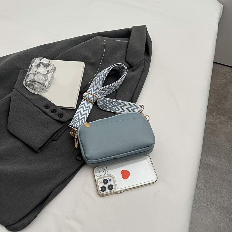 Mini Crossbody Bag for Women, Wide Strap Square Wallet, Stylish Shoulder Bag. - Ayq