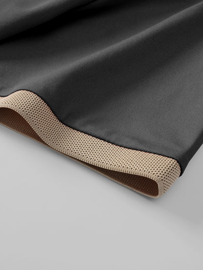 Տղամարդկանց սովորական գոլֆի վերնաշապիկ, 100% պոլիեսթեր տրիկոտաժե գործվածք, երկրաչափական նախշով, կոճակով օձիք, սովորական պիտույք, ամառային կարճ թև վերնաշապիկ՝ մուգ կապույտ, բաց կանաչ, խակի, սև