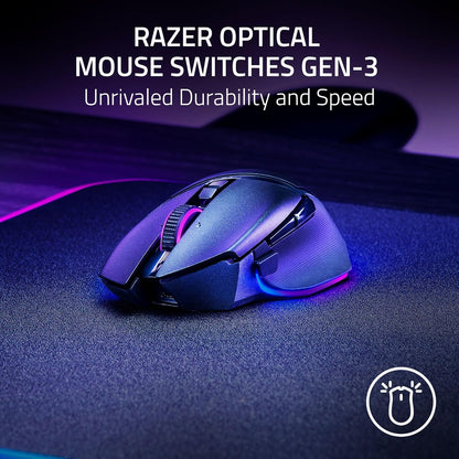 Razer Basilisk V3 Pro 35K Wireless Gaming Mouse: Hyperscroll Tilt Wheel - 35K DPI Optical Sensor Gen 2-13 Customizable Controls - Chroma RGB - Optical Switches Gen 3 - up to 140 Hr Battery - Black