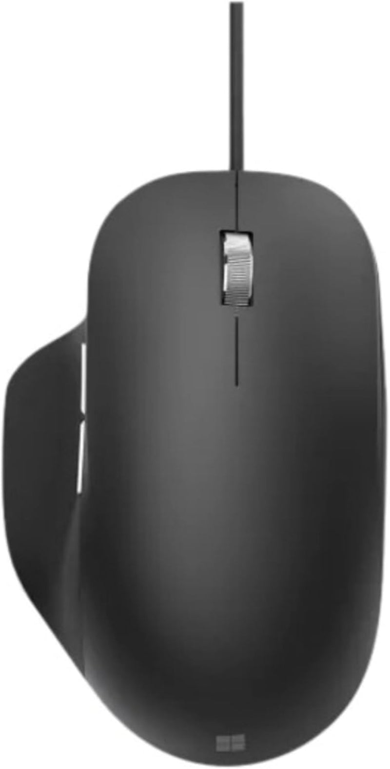 Microsoft Ergonomic Mouse Black - Comfortable Ergonomic Design and Thumb Rest. Wired USB Mouse with 2 Programmable Buttons, Works for Pc/Laptop/Desktop