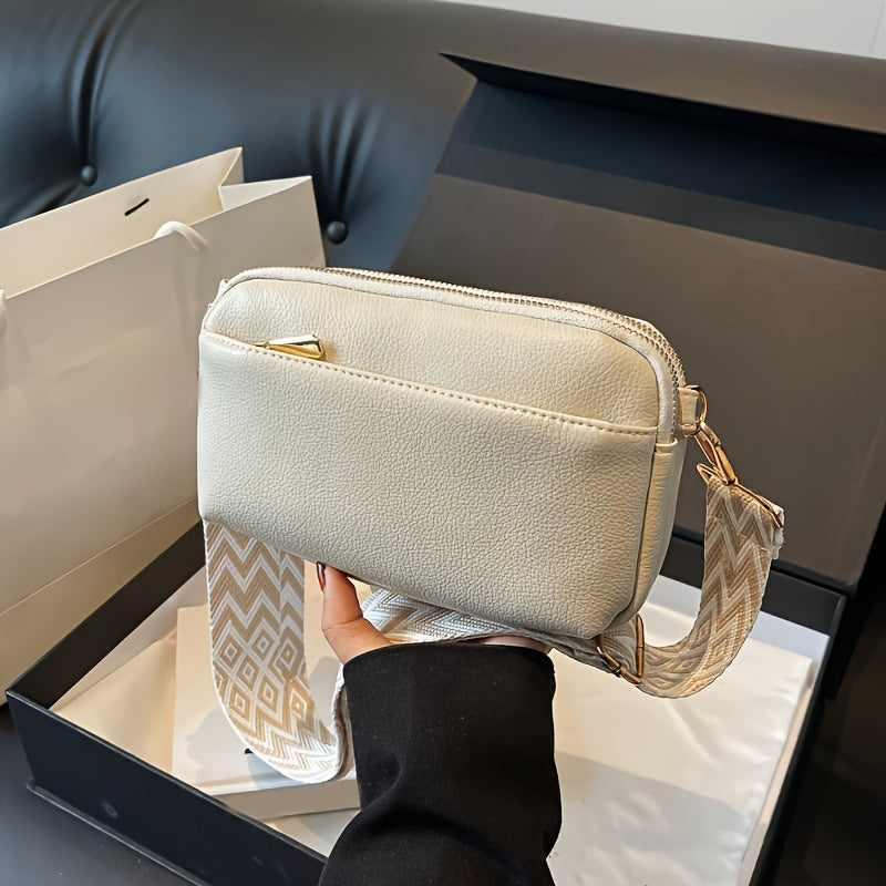 Mini Crossbody Bag for Women, Wide Strap Square Wallet, Stylish Shoulder Bag. - Ayq