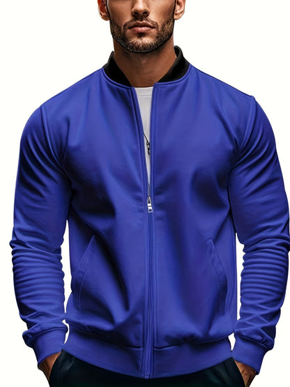 Տղամարդու թեթև, կանգնած օձիքով բաճկոն՝ ձիթապտղի կանաչ, փափուկ, կայծակաճարմանդով բաճկոն՝ գրպաններով, սովորական չափսի՝ գարնանային/աշնանային արշավների և առօրյա բացօթյա հագուստի համար, արշավային պարագաներ