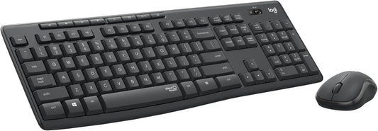 Logitech MK295 Wireless Mouse & Keyboard Combo with Silenttouch Technology, Full Numpad, Advanced Optical Tracking, Lag-Free Wireless, 90% Less Noise - Graphite