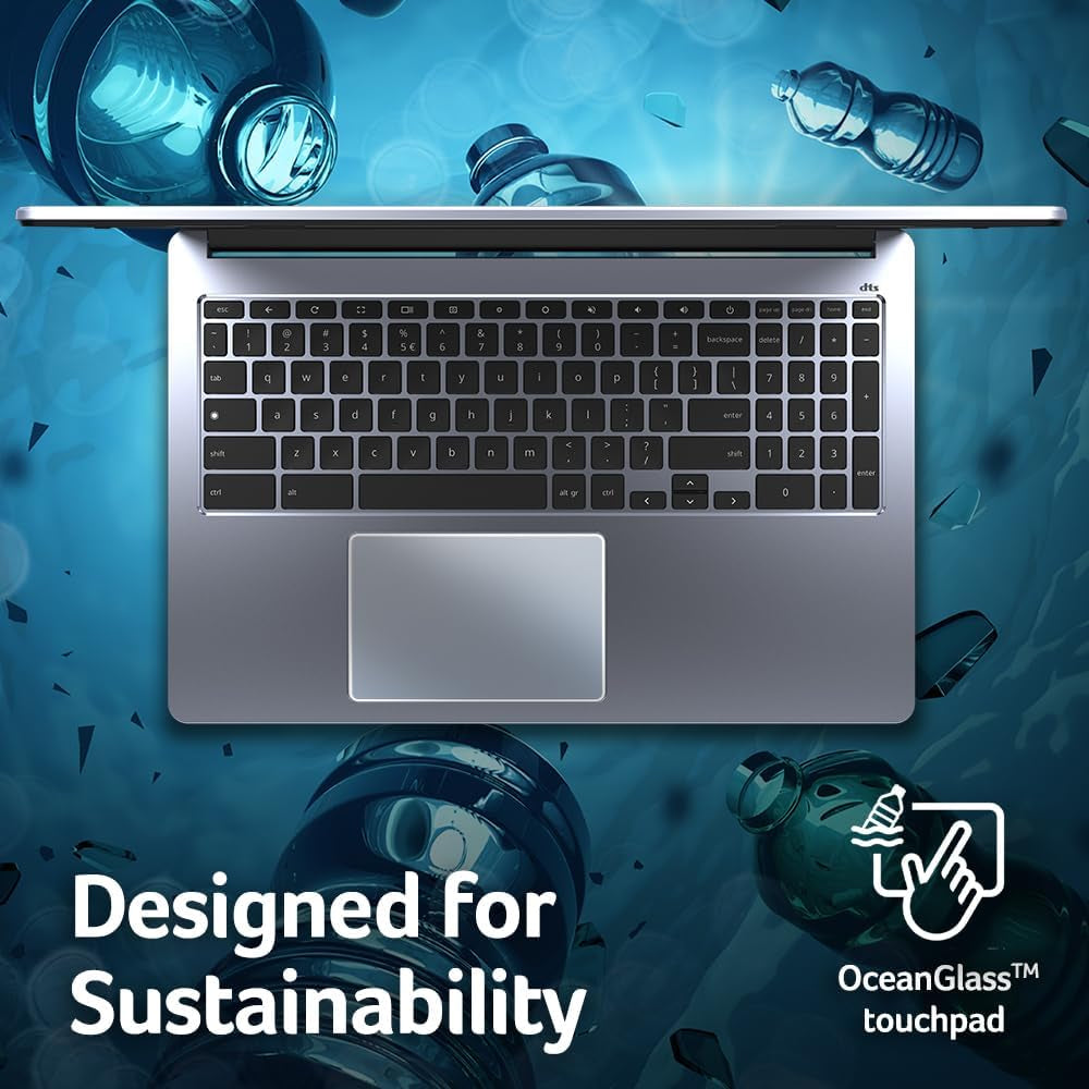 Acer Chromebook 315 Laptop | Intel Celeron N4500 | 15.6" Full HD IPS Display | Intel UHD Graphics | 4GB LPDDR4X | 64GB Emmc | Intel Wi-Fi 6 | DTS Audio | USB Type-C | Chrome OS | Cb315-4H-C8Xu,Silver