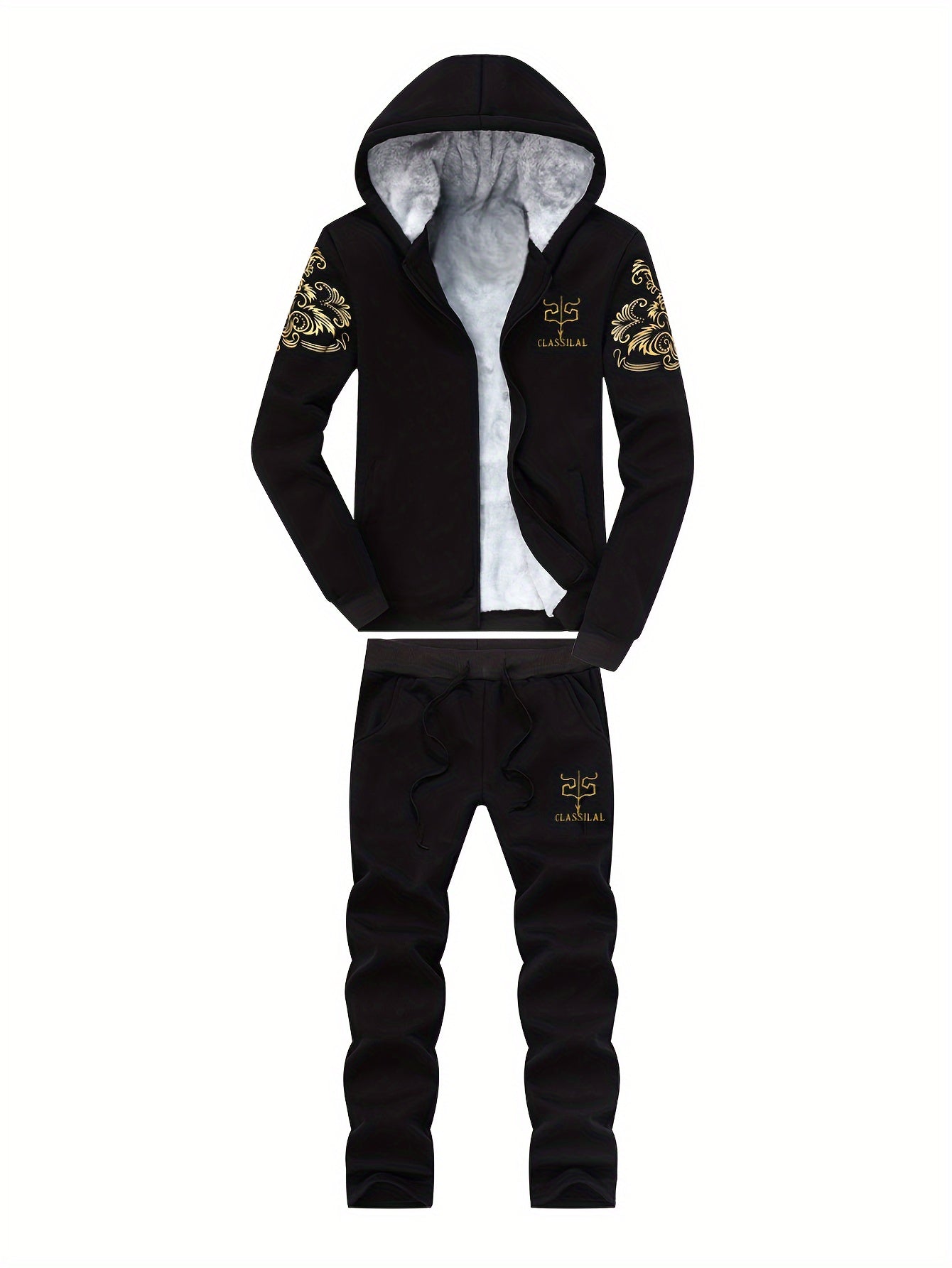 Աշնանային և ձմեռային տղամարդու սպորտային առօրյա կոստյում, տղամարդու թավշյա, հաստ գլխարկով սպորտային կարդիգան, մարզական կոստյում, տաք տնային հագուստ