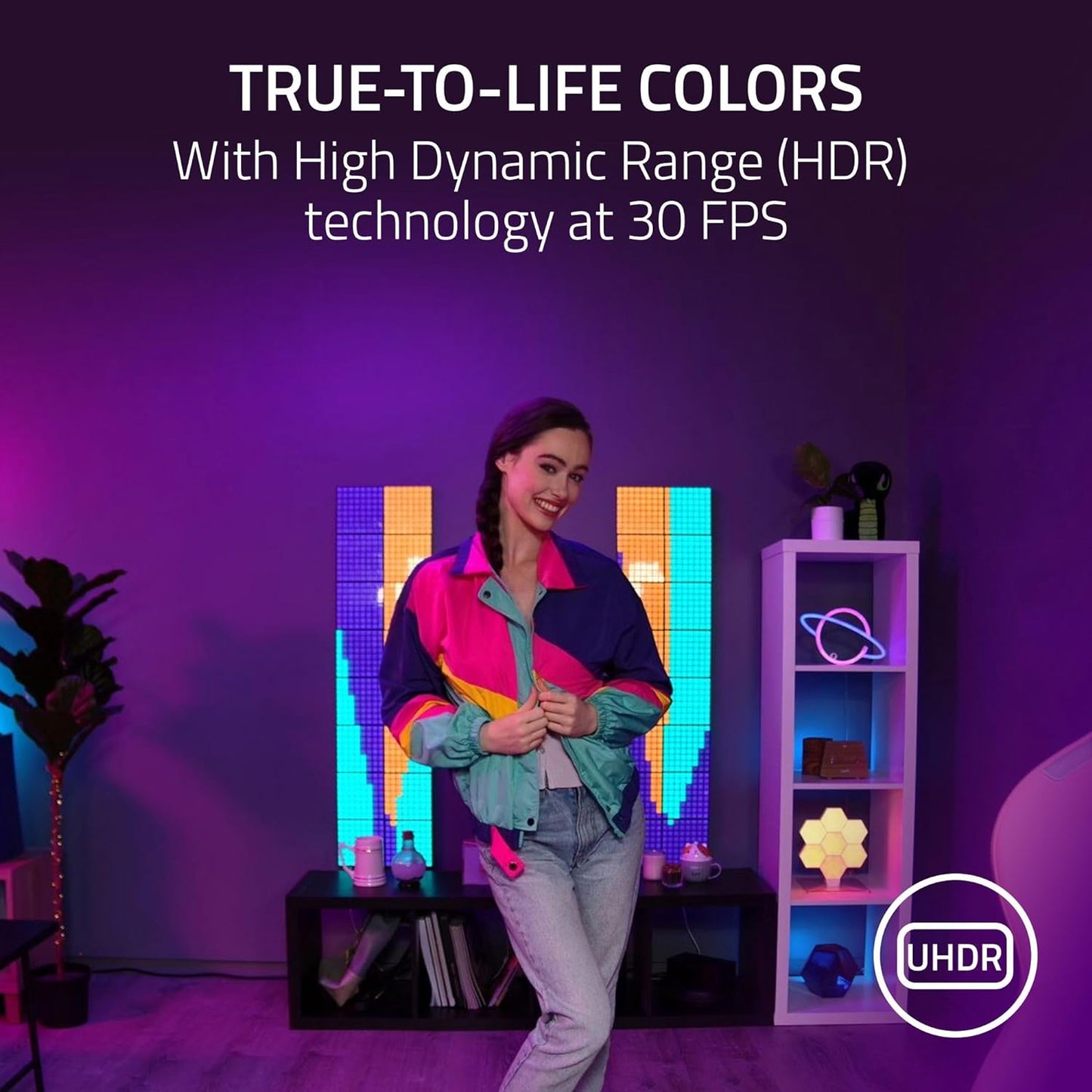 Razer Kiyo Pro Ultra 4K Webcam: Large Sensor - Auto Light Correction - Built-In Mic and Shutter - Pro Grade Content Creation, Streaming, Gaming, Video Calls - Works with OBS, Xsplit, PC, Zoom, Teams