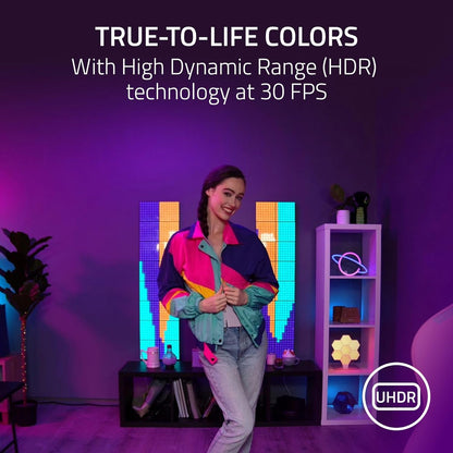 Razer Kiyo Pro Ultra 4K Webcam: Large Sensor - Auto Light Correction - Built-In Mic and Shutter - Pro Grade Content Creation, Streaming, Gaming, Video Calls - Works with OBS, Xsplit, PC, Zoom, Teams