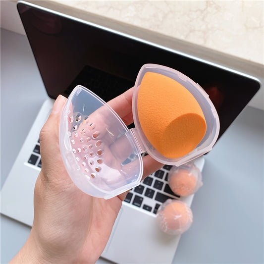 1pc Sponge Organizer, Mini Transparent Travel Makeup Sponge Storage Box, Travel Portable Sponge Case - Ayq