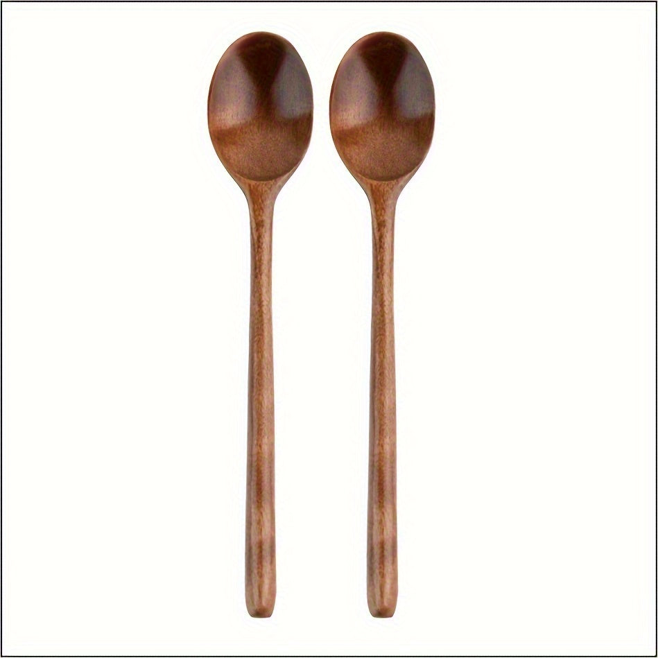 9-Inch Long Handle Wooden Spoons, Superba Spoon for Cooking, Wooden Spoon for Kitchen Soup Mixing Baking, Kitchen Supplies, Kitchen Utensils, Cooking Utensils