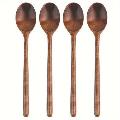 9-Inch Long Handle Wooden Spoons, Superba Spoon for Cooking, Wooden Spoon for Kitchen Soup Mixing Baking, Kitchen Supplies, Kitchen Utensils, Cooking Utensils