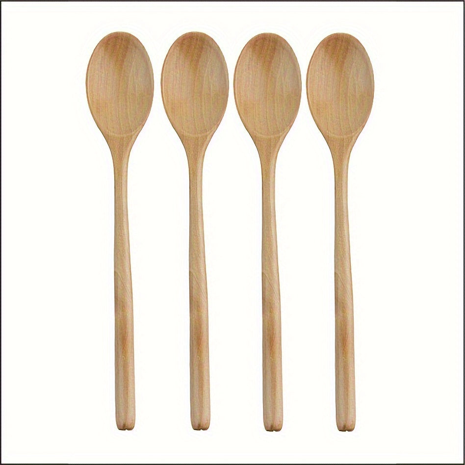 9-Inch Long Handle Wooden Spoons, Superba Spoon for Cooking, Wooden Spoon for Kitchen Soup Mixing Baking, Kitchen Supplies, Kitchen Utensils, Cooking Utensils